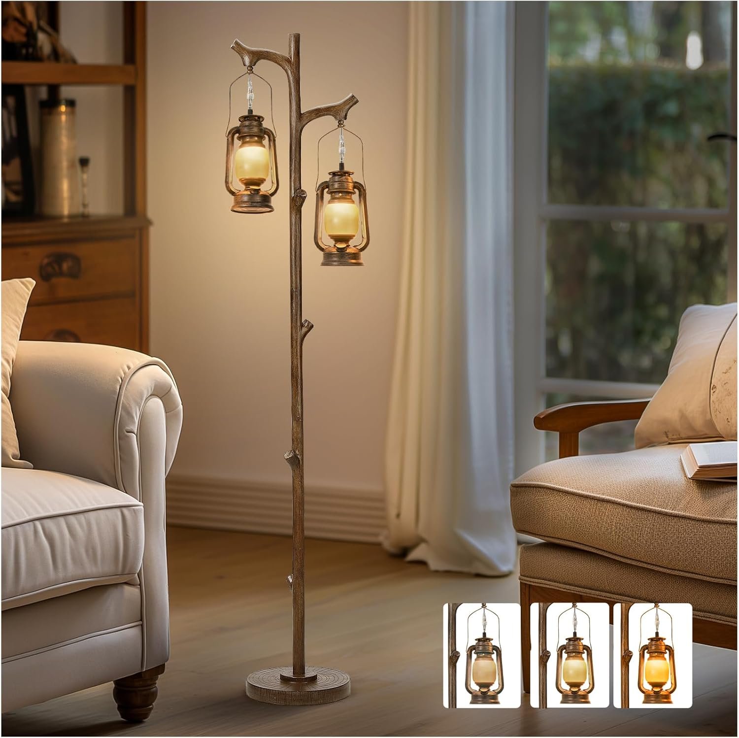 Rustic Tree Trunk Floor Lamp